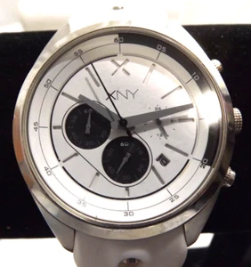 XNY Watch Chronograph Urban Expedition Tan Nylon Strap 290882 White NEW BATTERY - Picture 1 of 6