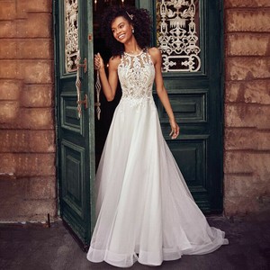 A-Line White Maxi Wedding Dresses for 