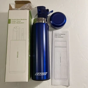 Cetihio insulin pens medicine cooler travel case With Thermometer 2 Pen Sleeves - Picture 1 of 7