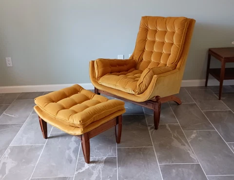 Vintage Mid Century Adrian Pearsall Lounge Chair & Ottoman Set Cover