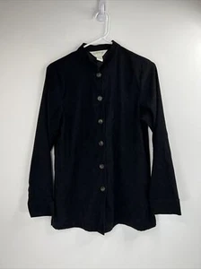 Orvis Damen Langarm einfarbig schwarz Knopfleiste Tunika Shirt Größe 8 - Bild 1 von 5