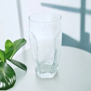 VTG Libbey CHIVALRY CLEAR Hammered Textured Hexagonal 22 OZ Glass Tumbler MINT - Picture 1 of 6