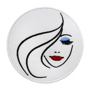 Beautiful Lady face patch, Sexy patch Embroidery Iron on Sew on patch 7 cm - Picture 1 of 1