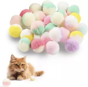 Cat Toy Balls, 50Pcs Premium Soft Pom Pom Balls for Kittens, 1,2'' Funny - Picture 1 of 12