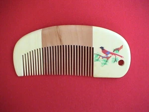 4.75" HAND PAINTED BIRD NATURAL WOOD COMB (#9225) UNIQUE! COMBINE SHIPPING! - Picture 1 of 1