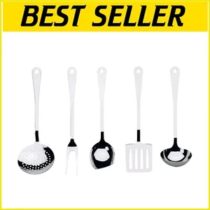 Elegante juego de utensilios de cocina plateados - Espejos sin BPA diseño de acero pulido - Imagen 1 de 3