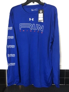 Camisa Under Armour Heat Gear Chicago Run manga larga azul para hombre talla XL TG nueva con etiquetas - Imagen 1 de 5