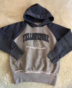 Ragwear USA Boys Blue Gray Yellowstone Moose Vintage Long Sleeve Hoodie 6-7 - Picture 1 of 8