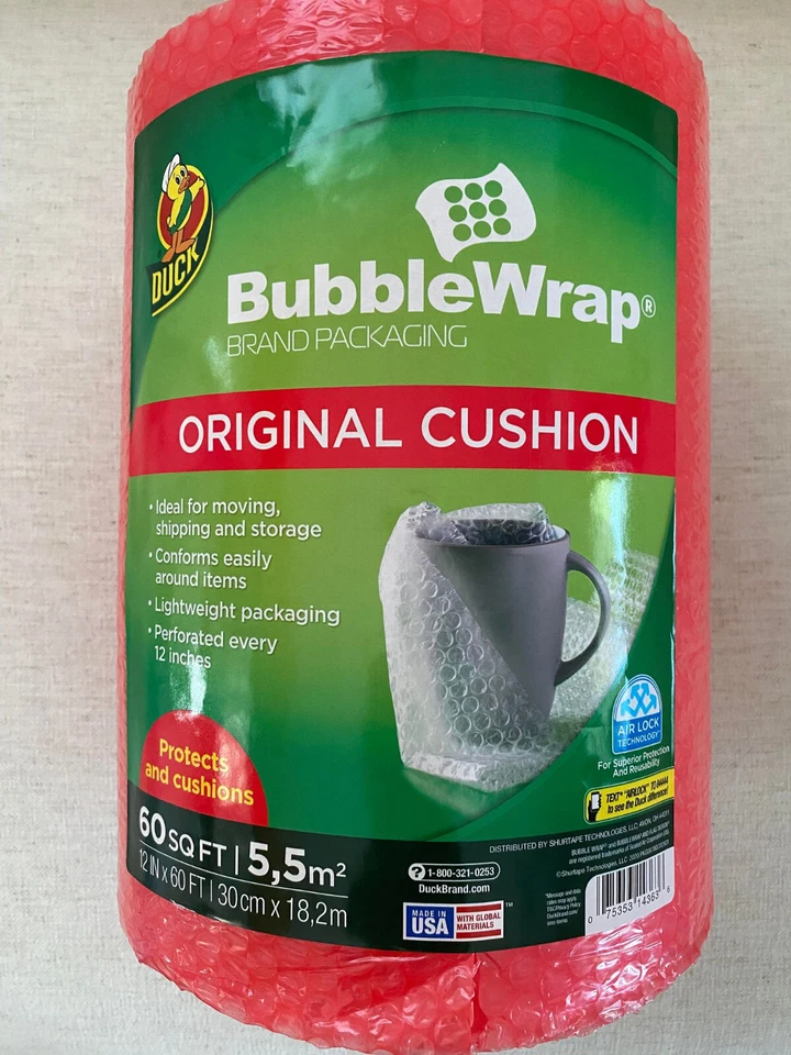 Duck Original Cushion Bubble Wrap 60sq.ft. (RED) - Image 1 of 3