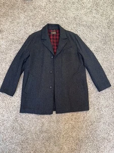 $250 Pendleton men’s xxl extra large coat wool Herringbone Gray 3/4 Length - Picture 1 of 8