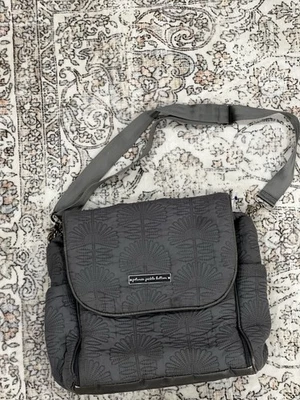 Petunia Pickle Bottom Convertible Diaper Bag Backpack Tote Gray Floral Quilted - Image 1 of 4