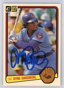Ryne Ryno Sandberg Signed Auto 1983 Donruss Baseball Rookie Rc Card Cubs MLB HOF - Picture 1 of 1