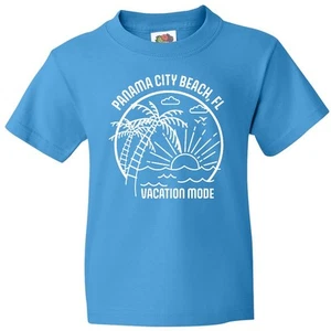 Inktastic Summer Vacation Mode Panama City Beach Florida Youth T-Shirt Sunshine - Picture 1 of 9