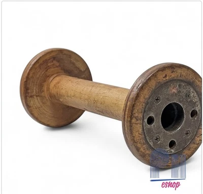 Antique Primitive Wooden Textile Mill Spool Vintage Yarn Thread Bobbin 5 x 11.5 - Image 1 of 4
