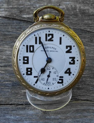 1941 Hamilton 992B Pocket Watch Railway Special Railroad 10K GF 16s 21j OF Runs - Image 1 of 4