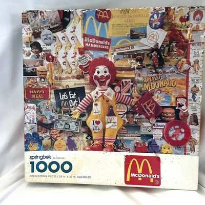 Rompecabezas McDonald's Springbok 1991 vintage 1000 piezas 24" X 30" usado completo Foto 1 de 4