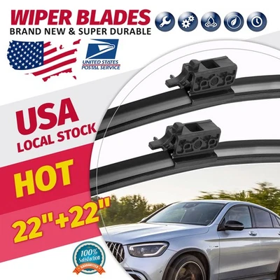 Wiper Blades size 22" & 22" SET OF 2 For 2014-2017 Mercedes-Benz CLS63 AMG S US — 第 1/4 张图片