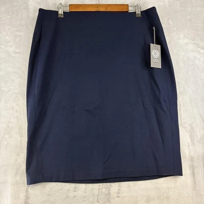 Saia Vince Camuto Feminina 1X Lápis Azul Marinho Elástico Carreira Essenciais Nova Com Etiquetas - Imagem 1 de 4