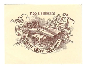 Exlibris * GEORG OTTO Berlin 1899 * Buch & Degen / für Paul Otto Rössner - Picture 1 of 1