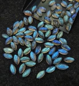 Labradorite Marquise Cabochon Gemstones: AAA+ (8x16mm) Labradorite (10 Pcs) - Picture 1 of 4
