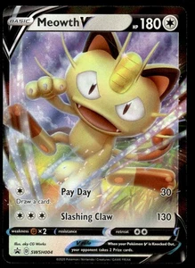 Pokemon TCG SWSH: Sword & Shield Promo Cards #SWSH004 Meowth V NM - Picture 1 of 2