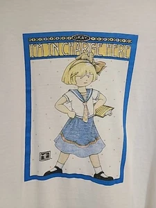 Mary Engelbreit I'm In Charge Here Size L White Long Sleeve T-Shirt Made in USA - Picture 1 of 5