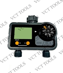 VCT Sprinkler Timer 2 Zone Outdoor Garden Water Hose Timer Big Screen - Picture 1 of 4