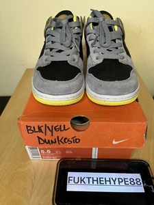 NIB DS 2006 Nike Air Zoom Dunkesto Black/Sonic Yellow Men's size 5.5 315207-001 - Picture 1 of 17