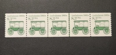 US Stamps SC #2128 ~  8.3c Transport. Series: Ambulance PNC of 5. P#2. Free Ship - Image 1 of 3