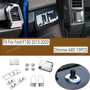 13*Cromado ABS botón elevador de ventana/perno bisel de puerta apto para Ford F150 2015-20 - Imagen 1 de 6