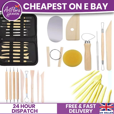 Pottery Sculpting Tool Set Wood and Metal Modelling Clay Complete Tools Set UK - Image 1 of 4