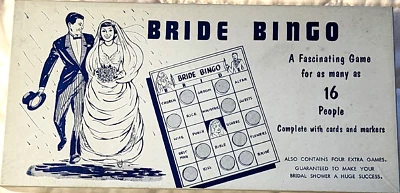 VINTAGE 1957 THE LEISTER GAME CO. BRIDE BINGO BOARD GAME NEVER PLAYED No. 1027 - Image 1 of 4