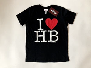 Youth Kids Size 10 Black T-Shirt I LOVE HB Jack's Surfboards New - Picture 1 of 4