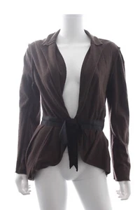 Lanvin Ribbon-Trimmed Merino Wool Jacket / Brown - Picture 1 of 4