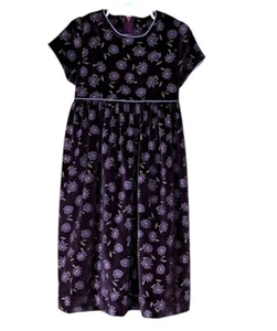 Vtg Catherine Rebecca Girl's Dress Size 6 Purple Floral Soft Fabric USA Made - Picture 1 of 4