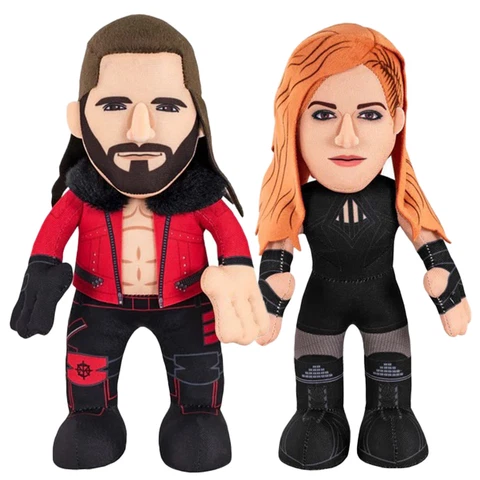 Bleacher Creatures WWE Superstar Bundle: Becky Lynch and Seth Rollins 10" Plush Cover