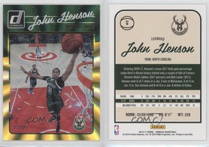 2016-17 Panini Donruss Yellow Holo Laser /25 John Henson #9