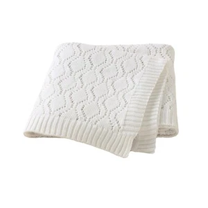 Knitted Soft Baby Blanket, White, 70x90cm – Perfect for Boys & Girls - Picture 1 of 6