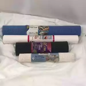 Non Adhesive Easy Shelf Liner Non-Slip Cushioned Grip ~ 4 Rolls Variety Colors - Picture 1 of 11
