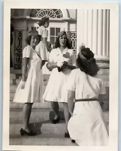 Nursing School Graduates Pretty Pinup Women Smiles Hats VTG Photo Mid Century - Picture 1 of 2
