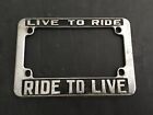 Live To Ride Ride To Live Motorcycle License Plate Frame Vintage