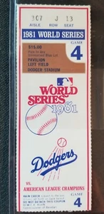1981 World Series Game 4 Ticket Stub Dodgers v Yankees Reggie Jackson HR - Bild 1 von 2