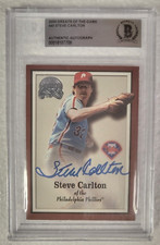 2000 GREATS OF THE GAME STEVE CARLTON PHILLIES SIGNED AUTOGRAPH CARD #40 BECKETT