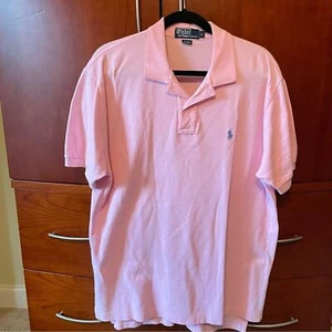 Polo rosa para hombre de Ralph Lauren manga corta polo con caballo azul - Imagen 1 de 5