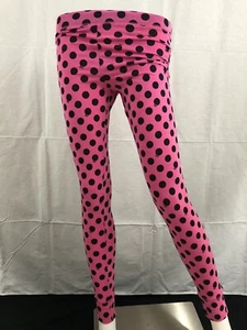 NWT PINK Victoria's Secret Women's Pink & Black Polka Dot Sleepwear Leggings S - Picture 1 of 7