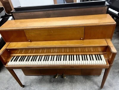 Steinway 100 Mid-Century Modern Consel Upright Piano 41" Walnut Satin - Image 1 of 4