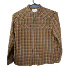 Cody James Rusty Nail Western Shirt Mens Xl Pearl Snap Brown Plaid Flannel Rodeo