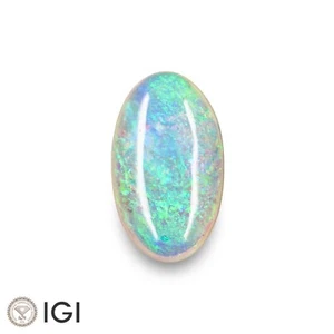 Opale Bianco Certificato IGI AUSTRALIA 6,63 Ct. Naturale Non Trattato OVALE Gioco di Colori - Foto 1 di 6