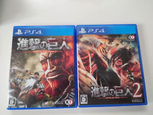 Lot 2 Shingeki no Kyojin Attack On Titan 1 2 PS4 PlayStation 4 From Japan Tested