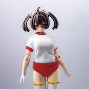 1/12 Red Sports casual Tops Shorts Clothes For 6" Female Action Figure Body Toys - Picture 1 of 4